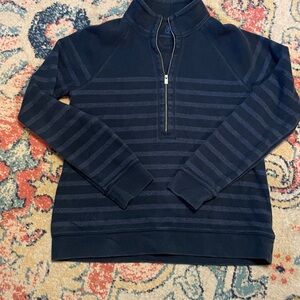 Tommy Bahama ladies size small blue metallic stripe half zip pull over